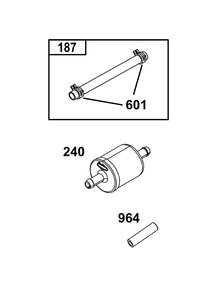 Fuel Supply Group Diagram and Parts List for 21R507-0014-H5  Briggs and Stratton Engine
